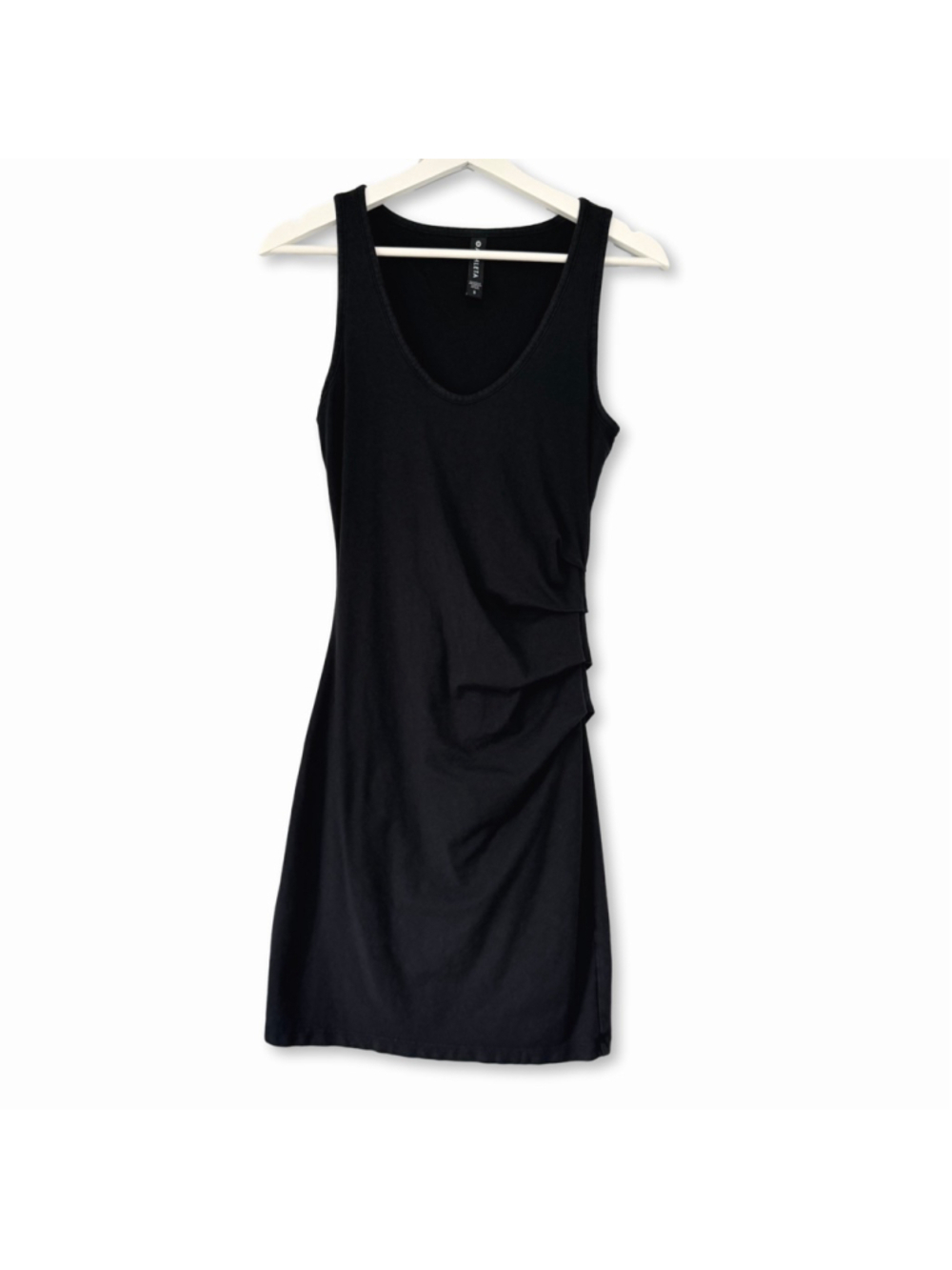 Athleta Black Sleeveless Ruched Bodycon Mini Tank Dress Small